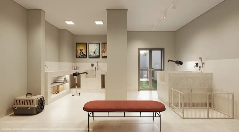 Perspectiva ilustrada do pet care do Juquehy Residencial Panamby